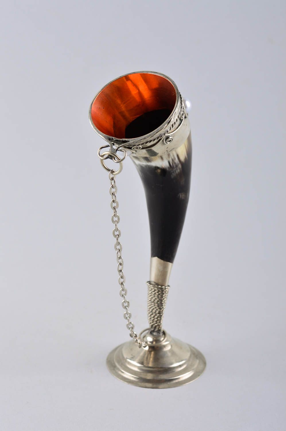 Unusual handmade drinking horn small gifts wine glass 50 ml drinkware ideas photo 3