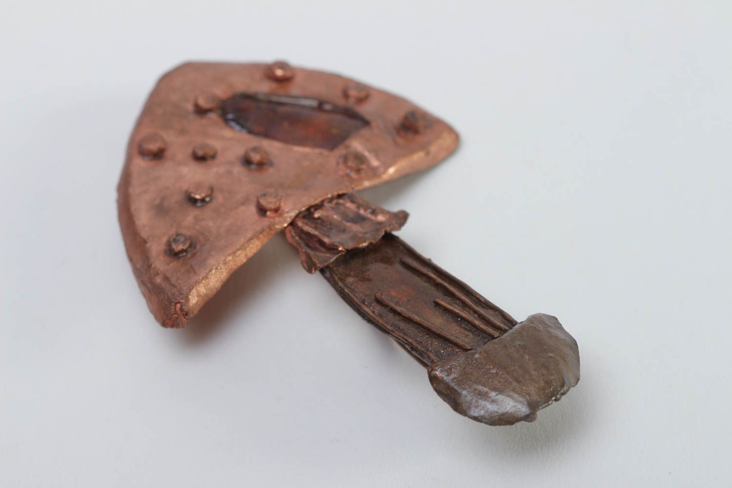 Unusual handmade copper brooch metal brooch jewelry contemporary jewelry photo 3