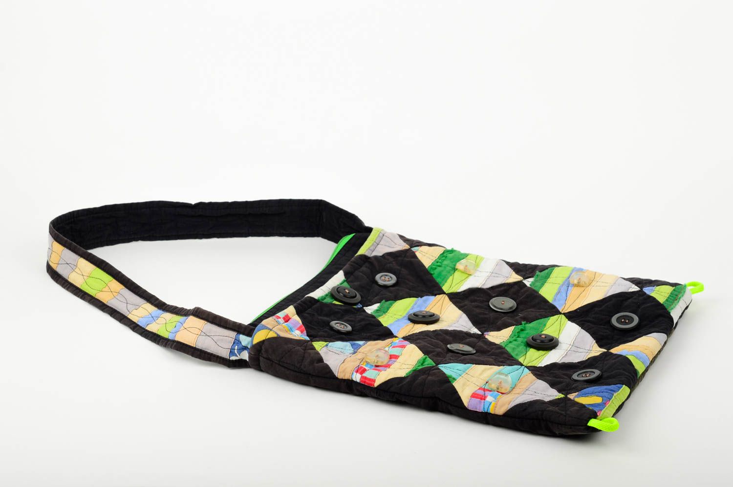 Bolso textil hecho a mano multicolor accesorio de mujeres regalo original   foto 5