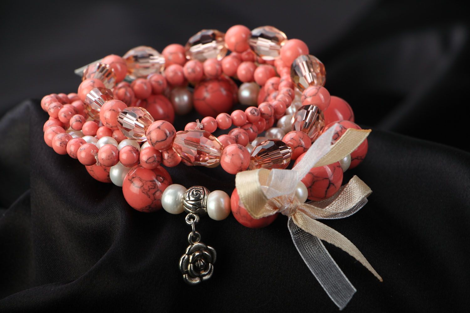 Set of handmade pearl bracelets photo 3