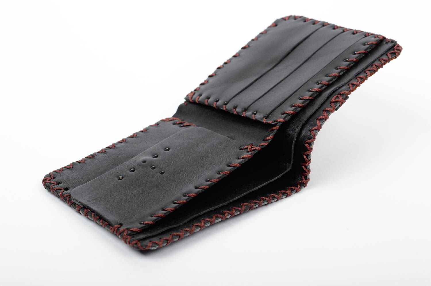 Leather unisex wallet stylish handmade accessory designer unusual wallet photo 2