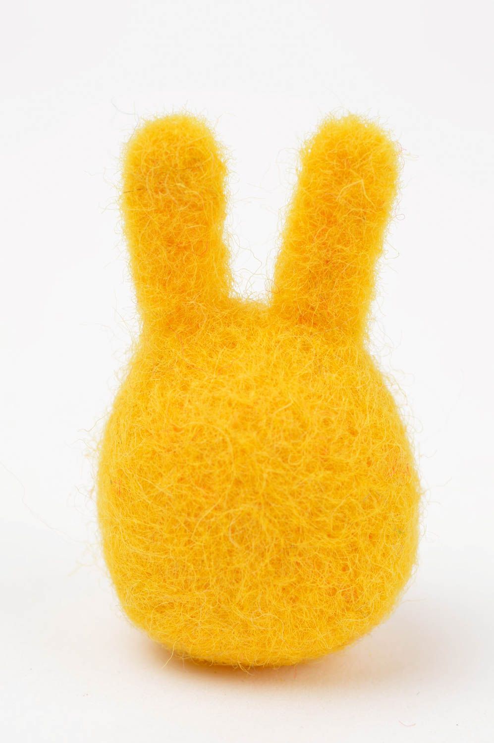 Peluche décorative fait main Jouet en laine Cadeau enfant original Lapin jaune photo 4
