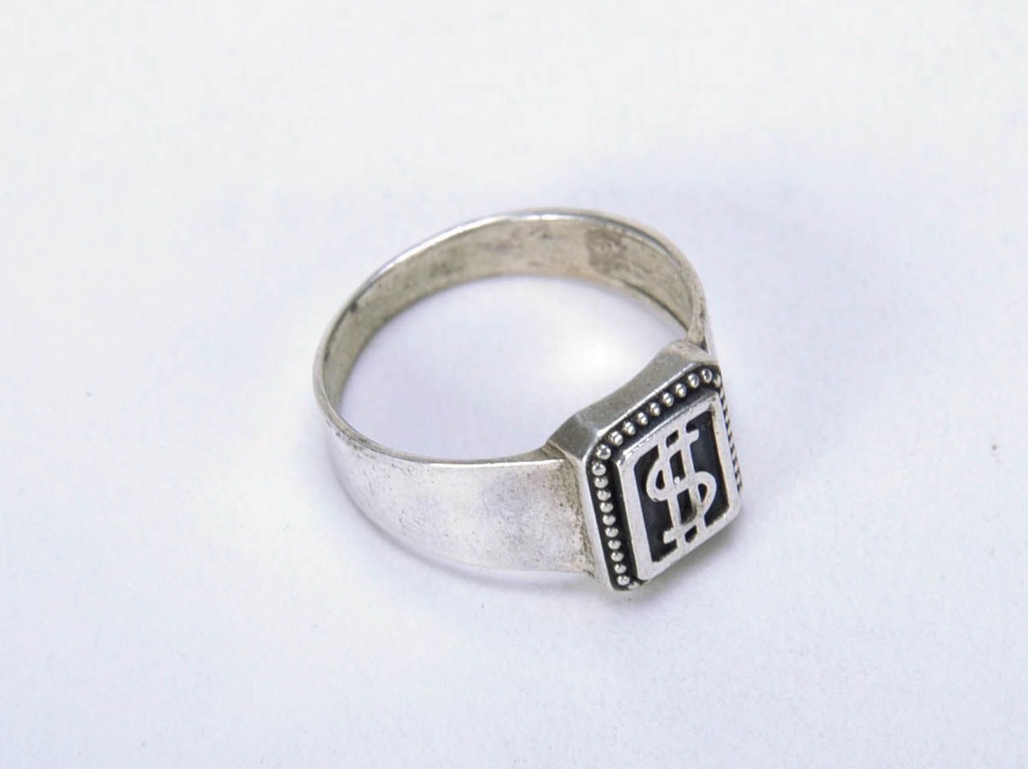 Серебряное кольцо Доллар  фото 4