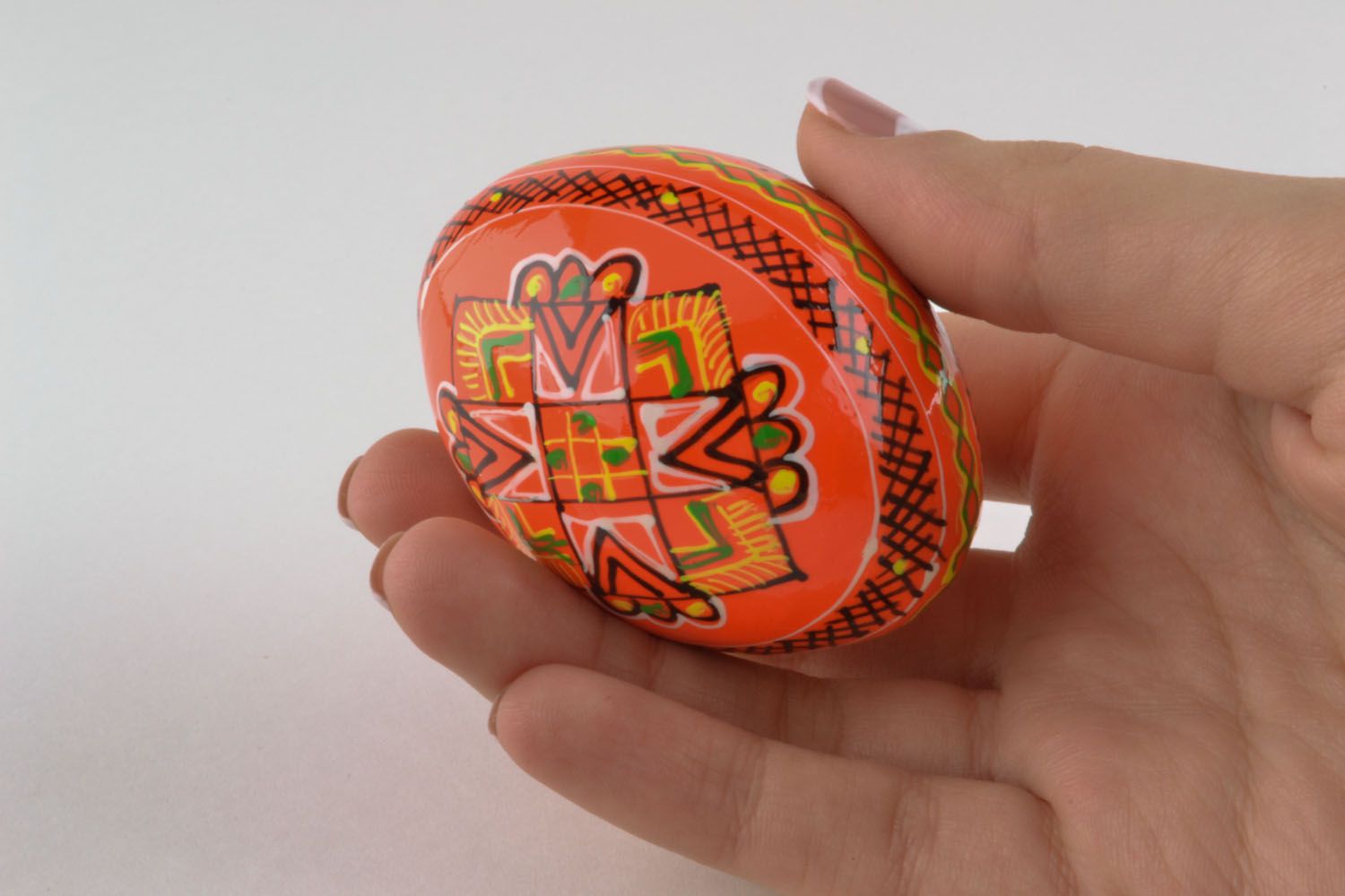 Painted wooden egg photo 5
