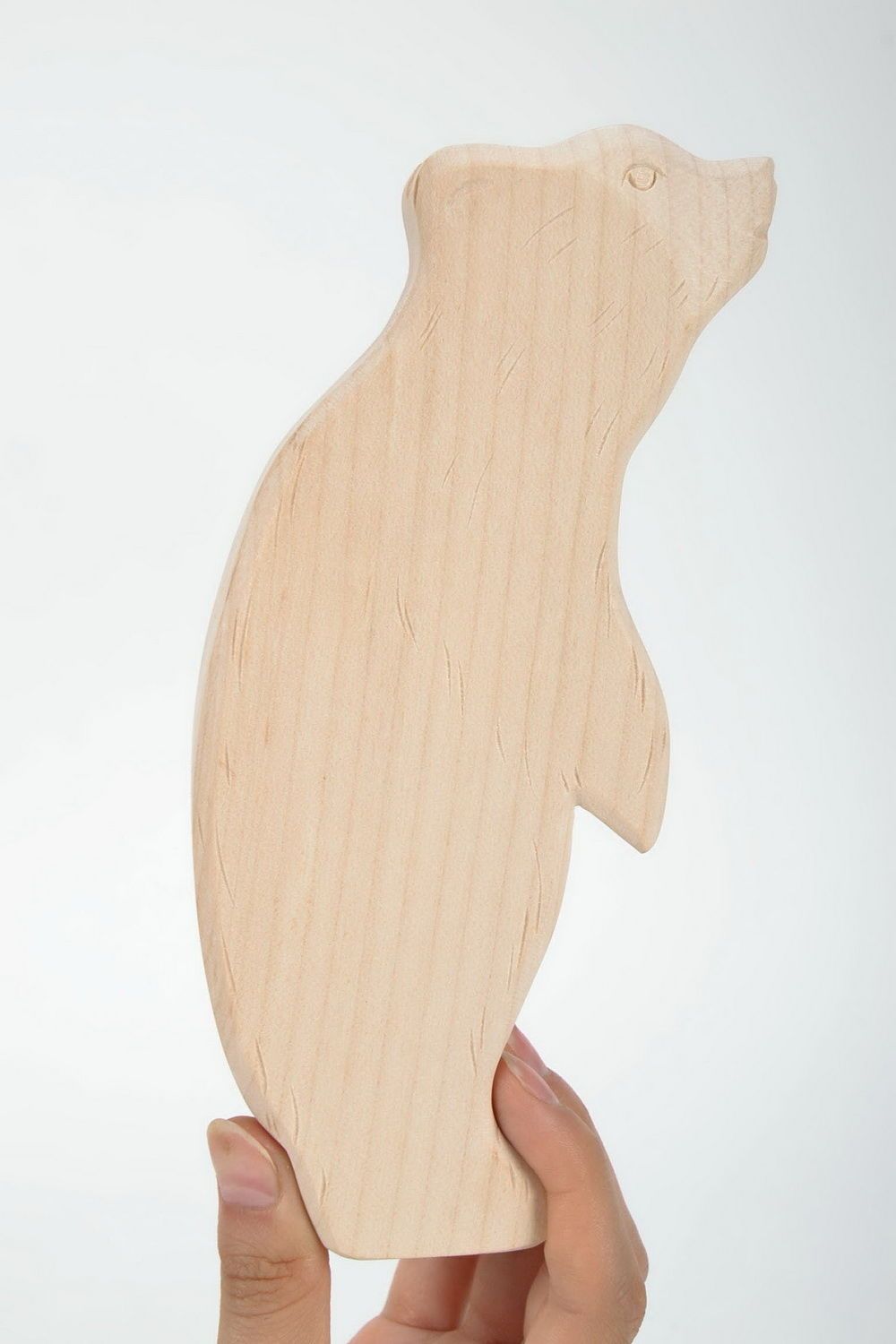Figurine de bois faite main Grizzli photo 2