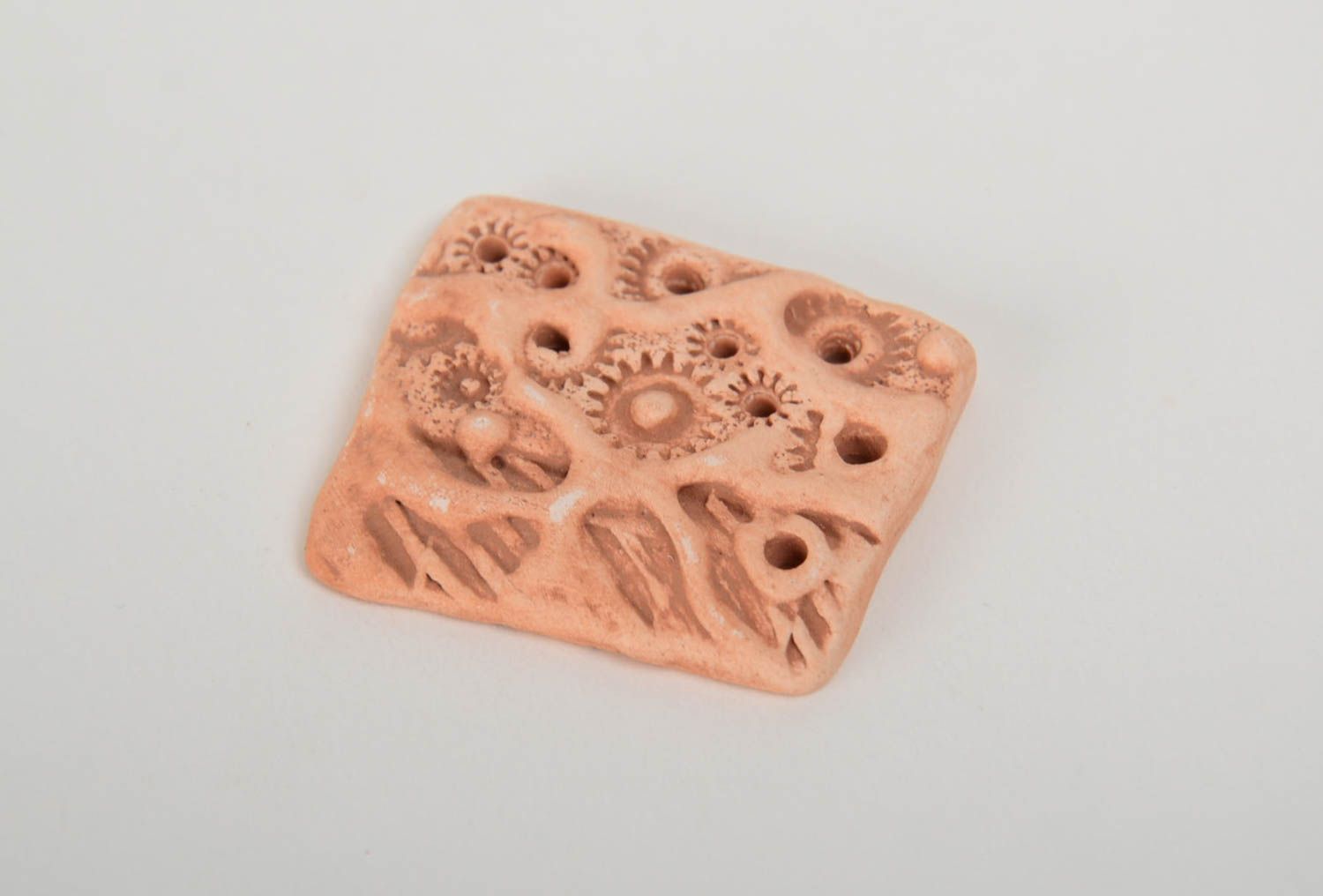 Beautiful handmade designer DIY clay pendant ceramic blank for jewelry making photo 4