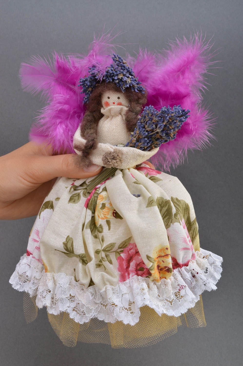 Кукла из ткани кукла ручной работы мягкая кукла для девочки Фея брюнетка фото 2