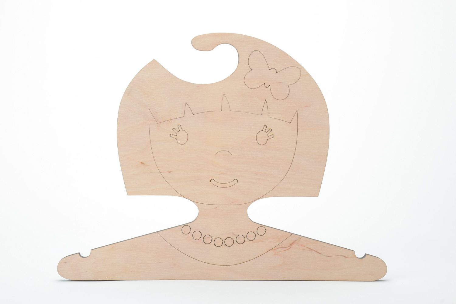 Cintre en bois à peindre fait main artisanal forme originale pour enfant photo 3
