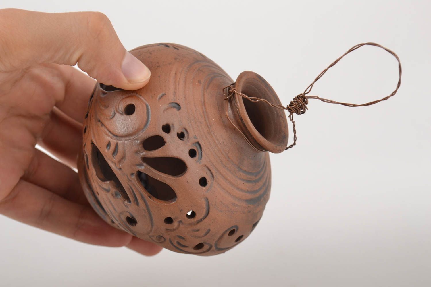 Portavelas de cerámica hecho a mano de barro regalo original sostenedor de velas foto 4
