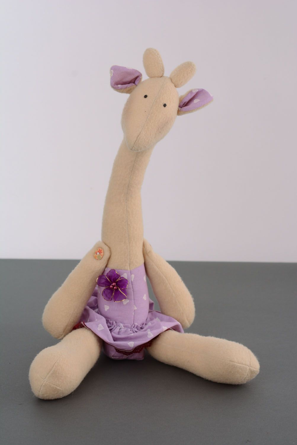 Brinquedo macio de tecido feito à mão Girafa  foto 4
