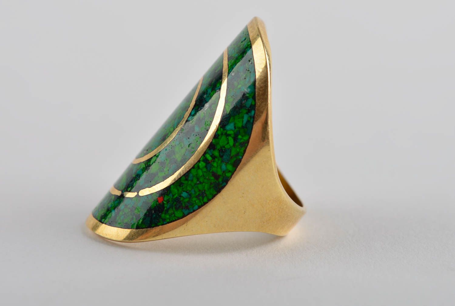 Кольцо ручной работы украшение из латуни модное кольцо с натуральными камнями фото 3