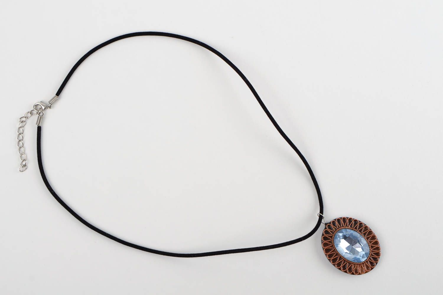 Handmade necklace wood pendant designer accessories pendant necklace gift ideas photo 4