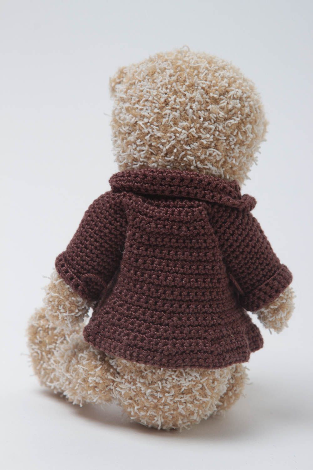 Doudou ours en pull fait main Peluche au crochet original Jouet pour enfant photo 4