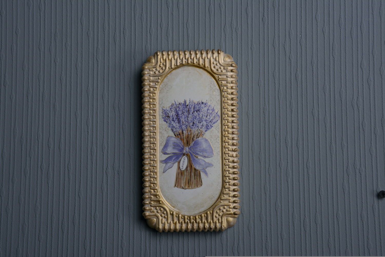 Wandbild mit Vergoldung Lavendel-Bukett mit Band foto 5