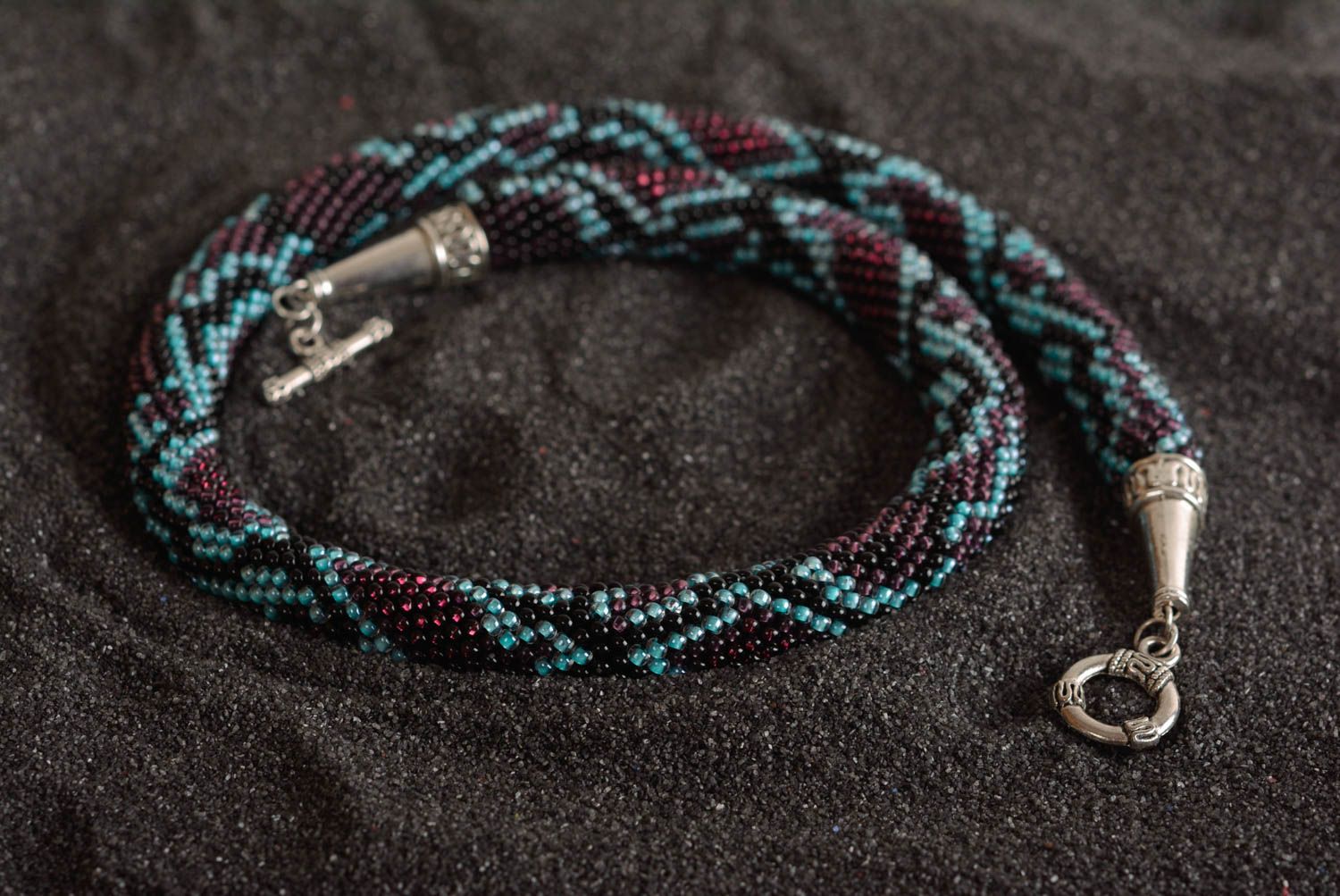 Collier spirale à motif Bijou fait main de perles de rocaille Cadeau femme photo 4