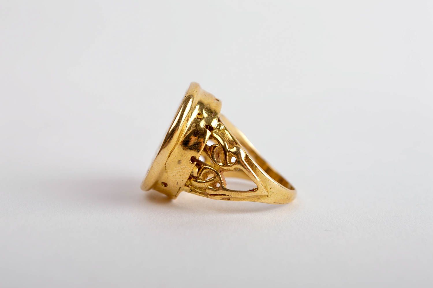 Schmuck aus Metall Ring für Damen Ring Schmuck goldfarben rund originell foto 4