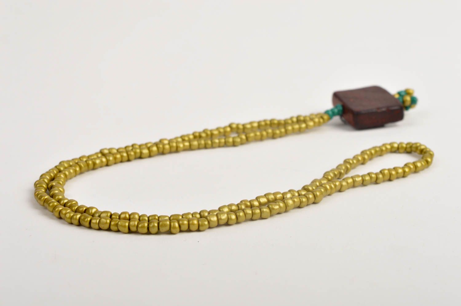 Anhänger mit Kette handmade lange Halskette Holz Schmuck Accessoire für Frauen foto 5