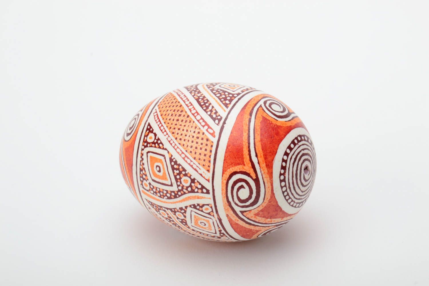 Traditional ethnic decorative painted Easter egg handmade pysanka with ornaments photo 4