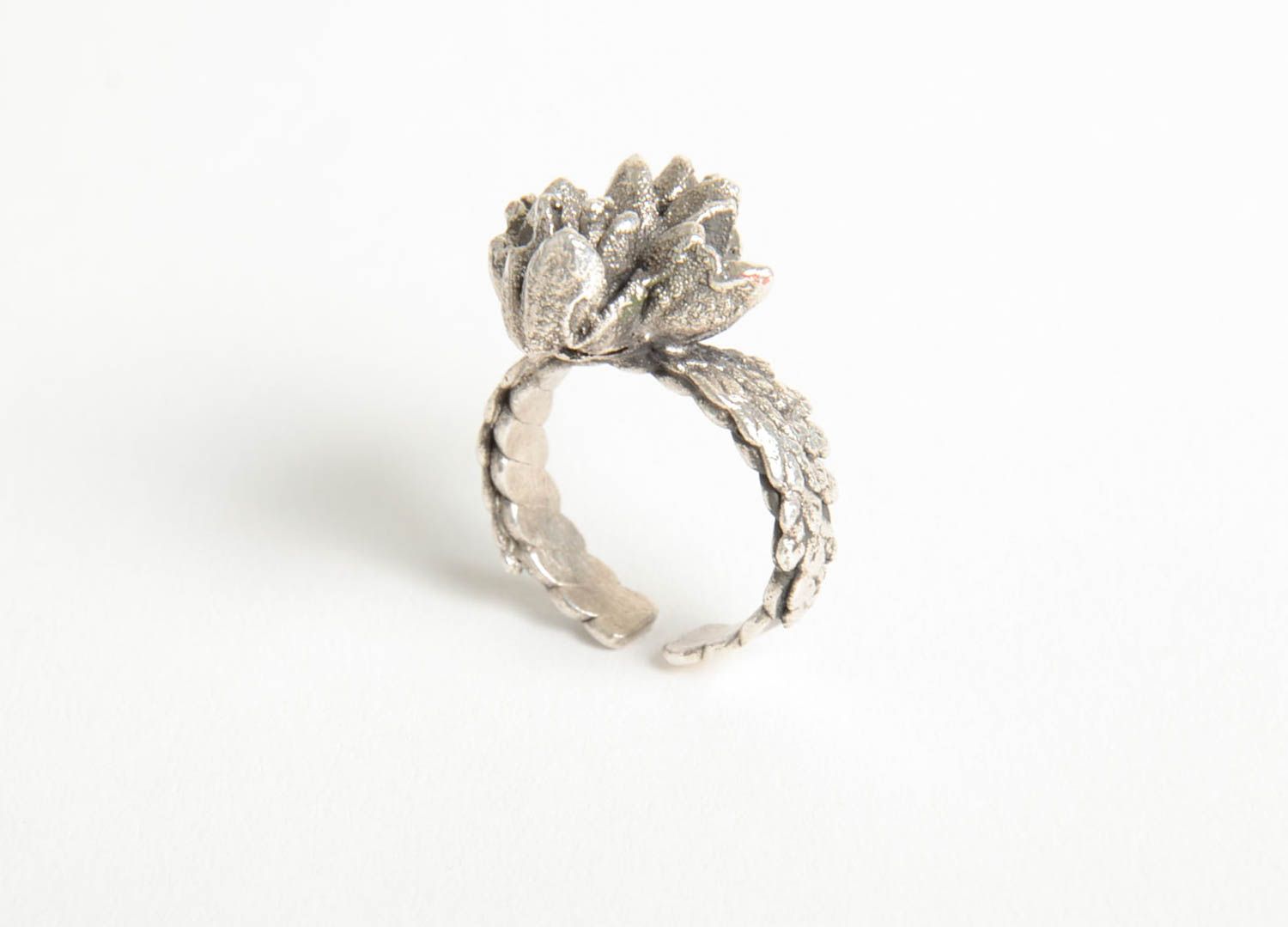 Серебряное кольцо хэнд мэйд женское кольцо серебряное украшение объемное фото 3