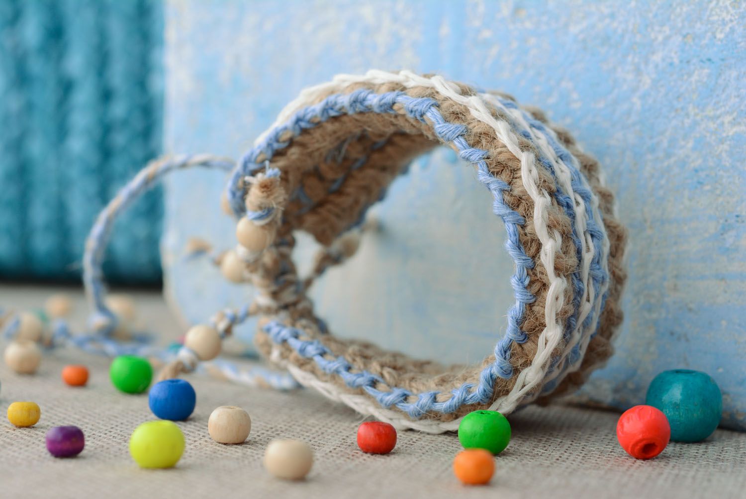 Wide braided bracelet photo 1
