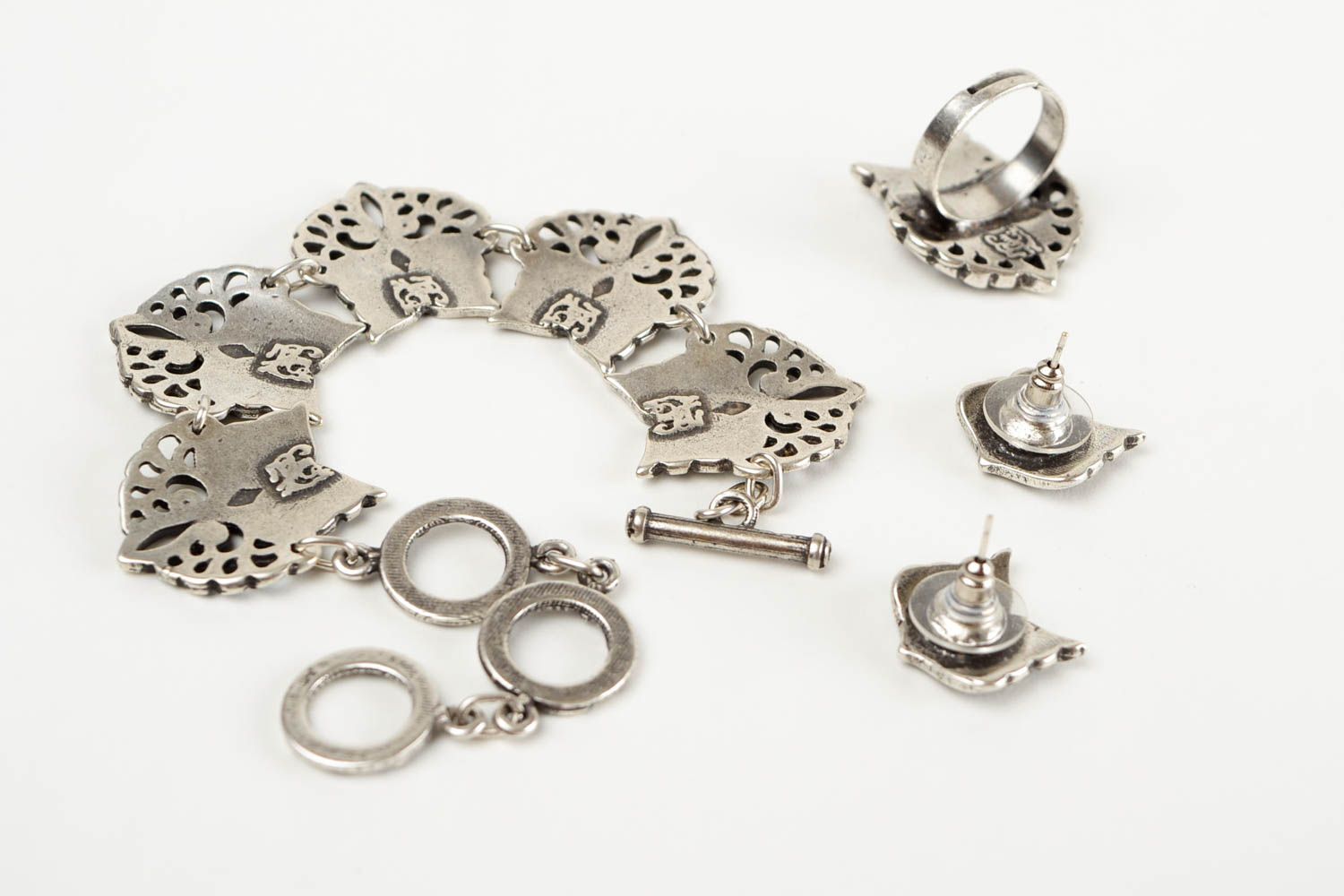Украшения ручной работы украшения из металла серьги браслет женский перстень фото 5