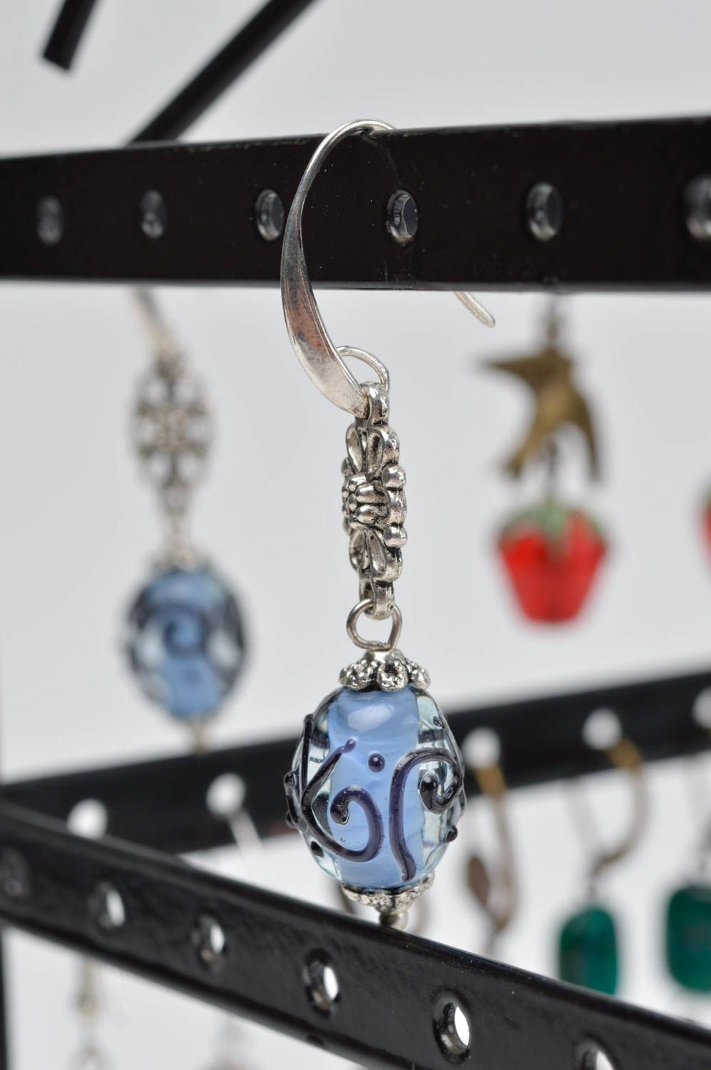 Stylish handmade glass earrings beautiful lampwork earrings fashion trends  photo 1