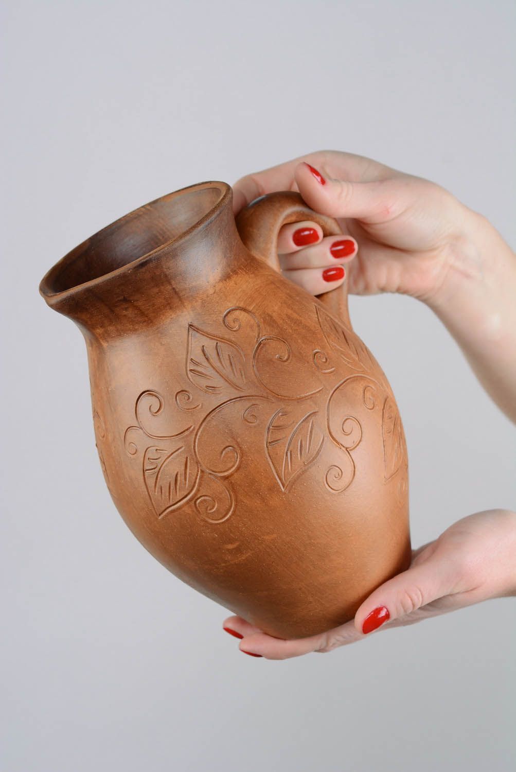 100 oz ceramic clay lead-free water jug with handle 2,5 lb photo 2