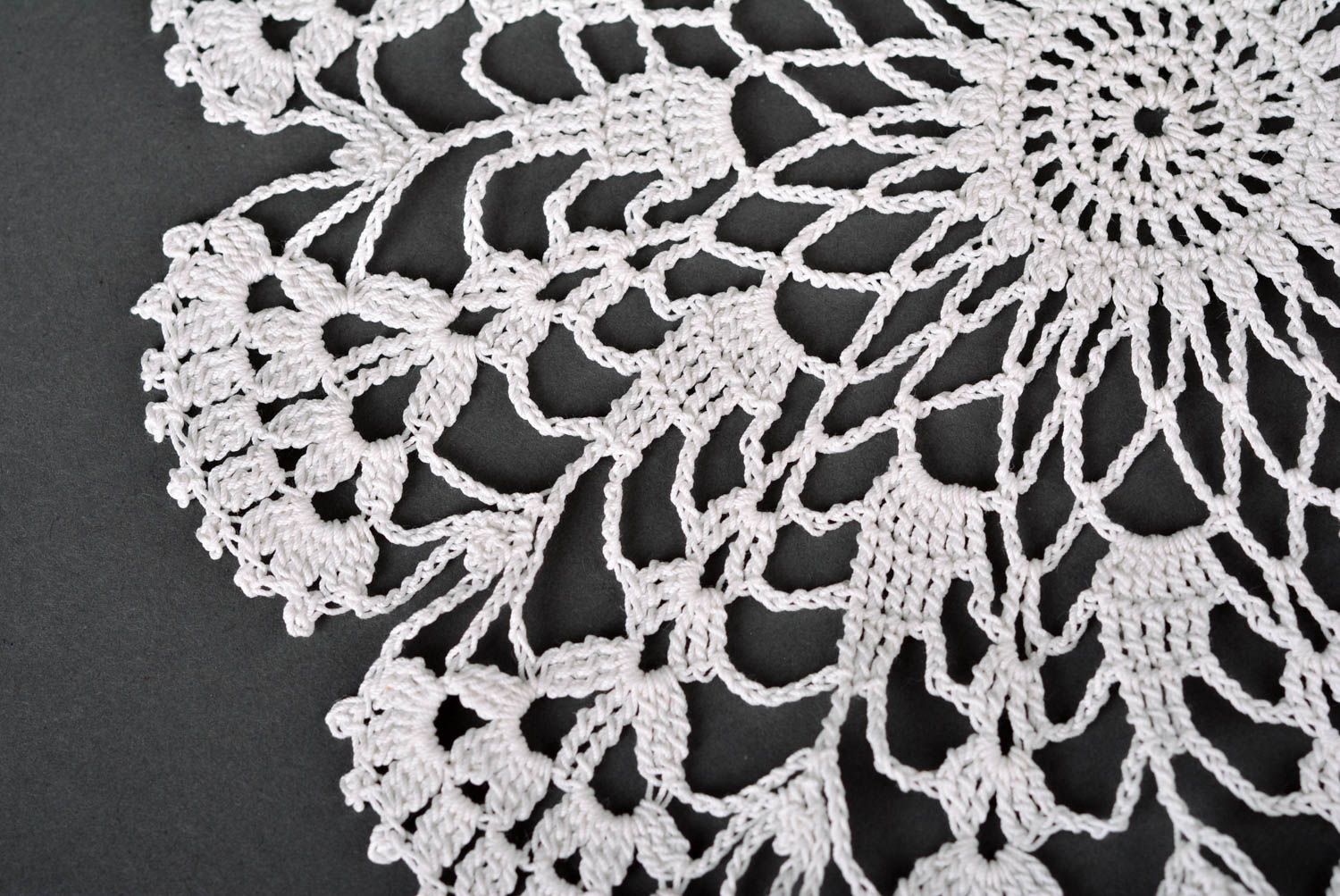 Handmade decorative napkin crocheted kitchen textile stylish cute coaster photo 3