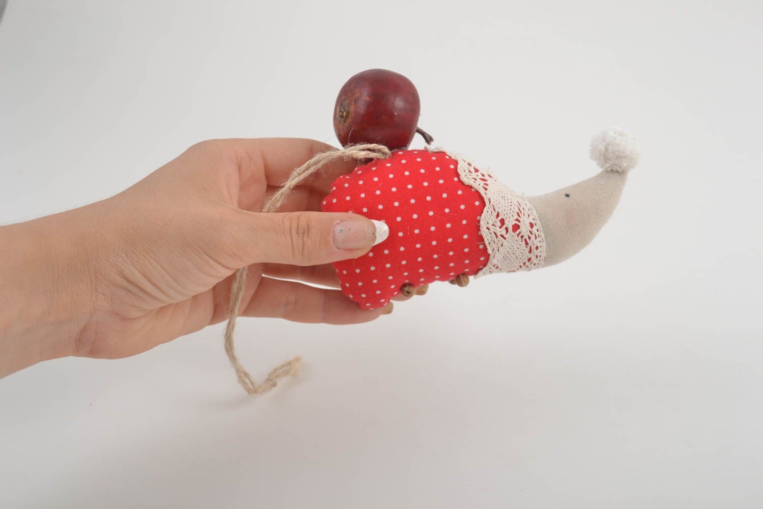 Игрушка ручной работы игрушка ежик интересный подарок интерьерная подвеска фото 5