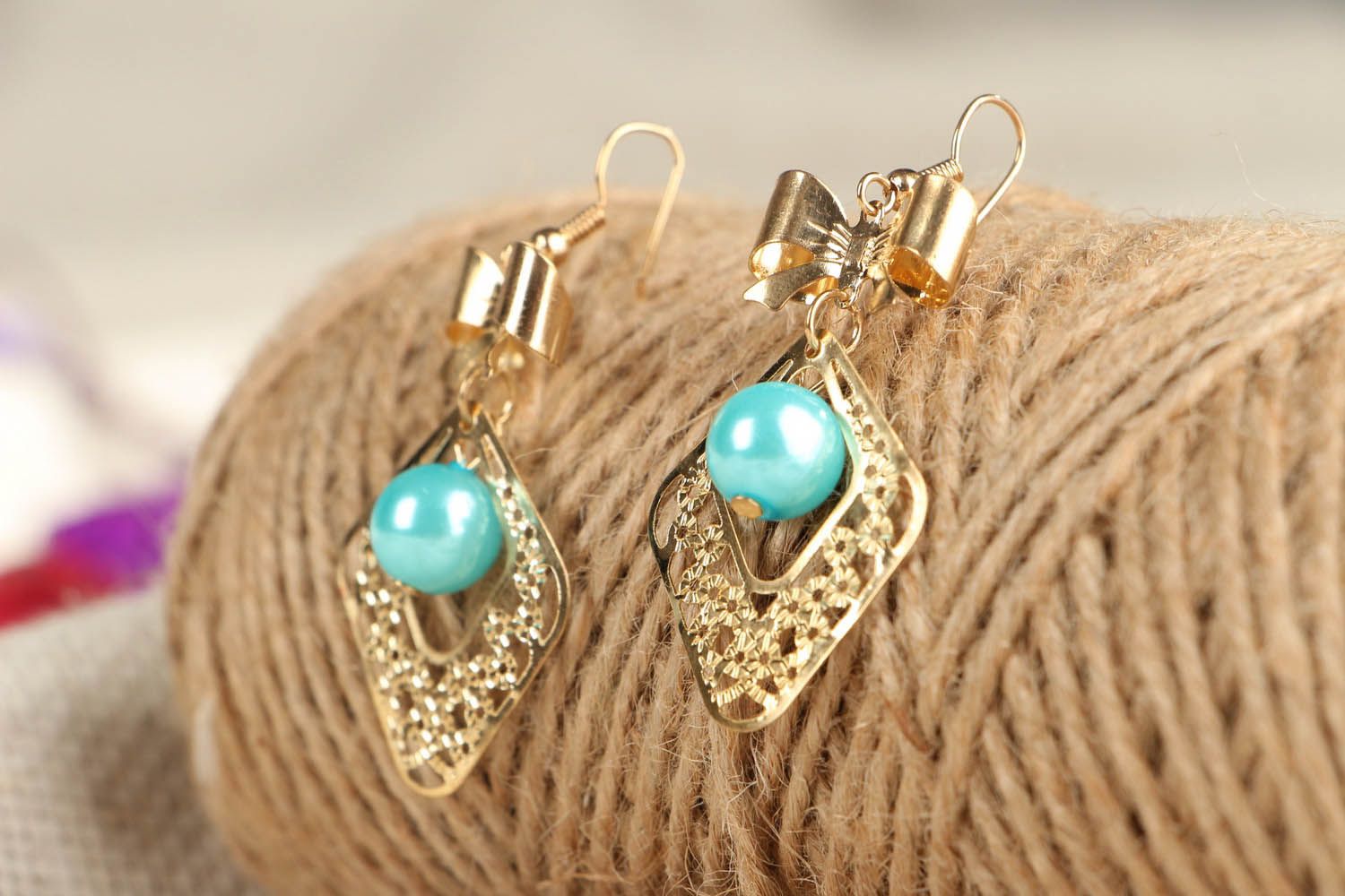 Earrings with bows photo 3