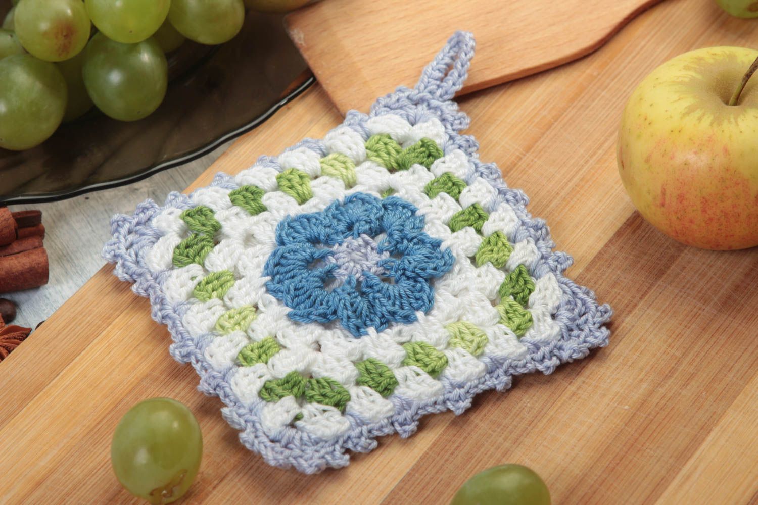Beautiful handmade pot holder crochet potholder kitchen design home textiles photo 1