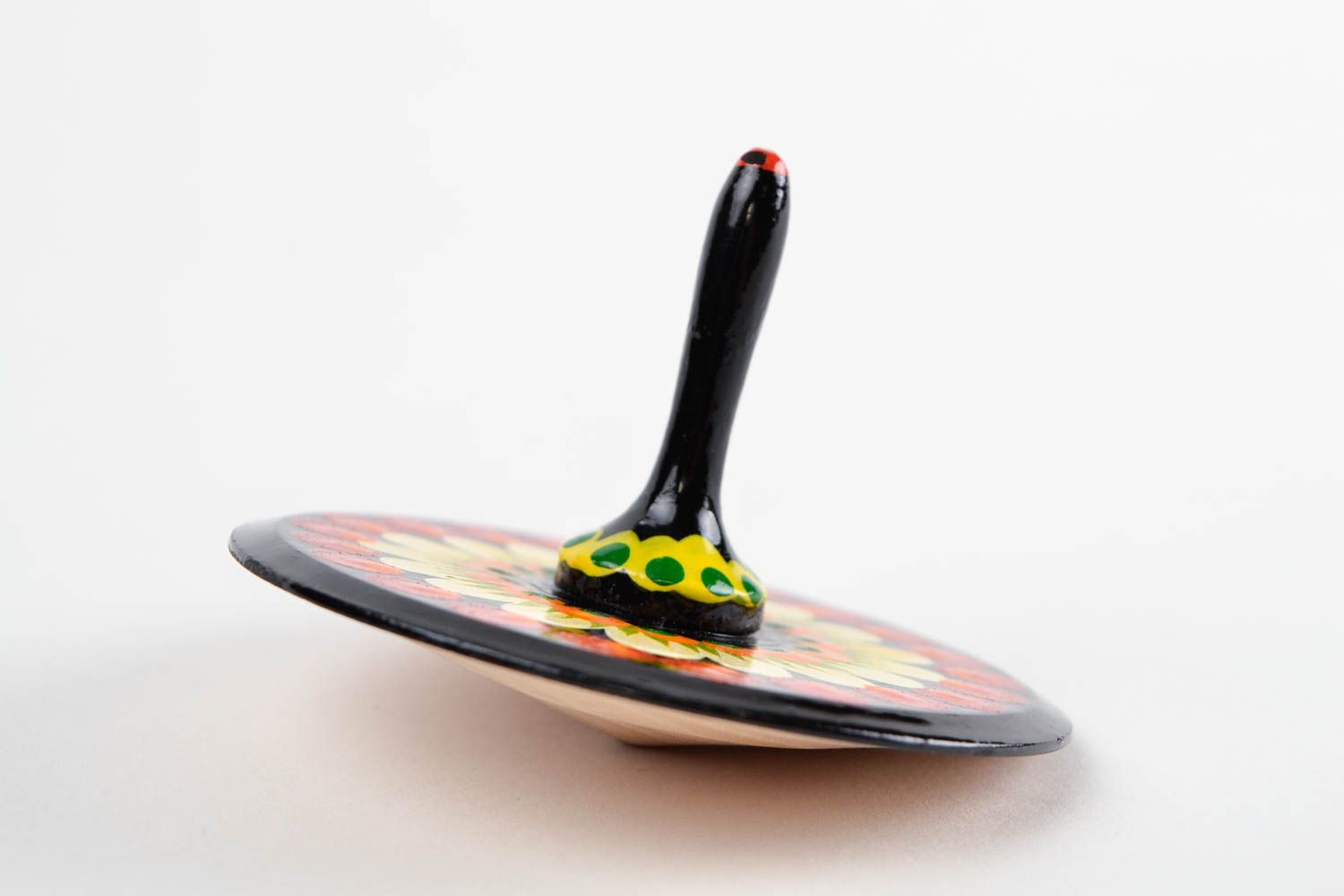 Игрушка ручной работы игрушка из дерева детская юла с Петриковской роспиписью фото 4