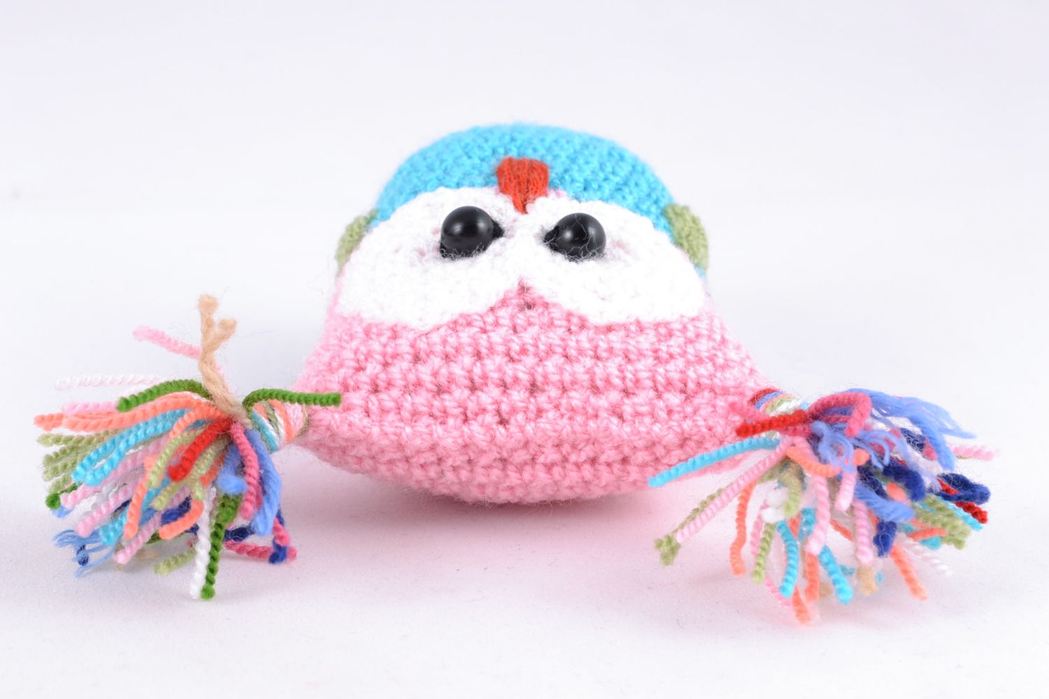 Soft crochet toy in the shape of colorful owl photo 5