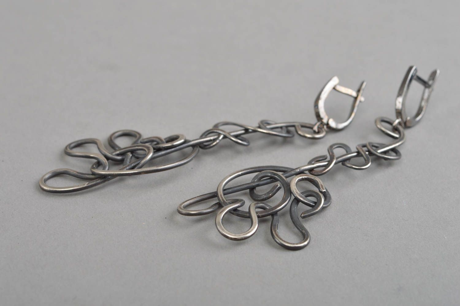Designer Ohrringe aus Kupfernickel für Frauen originell Künstler Handarbeit foto 3