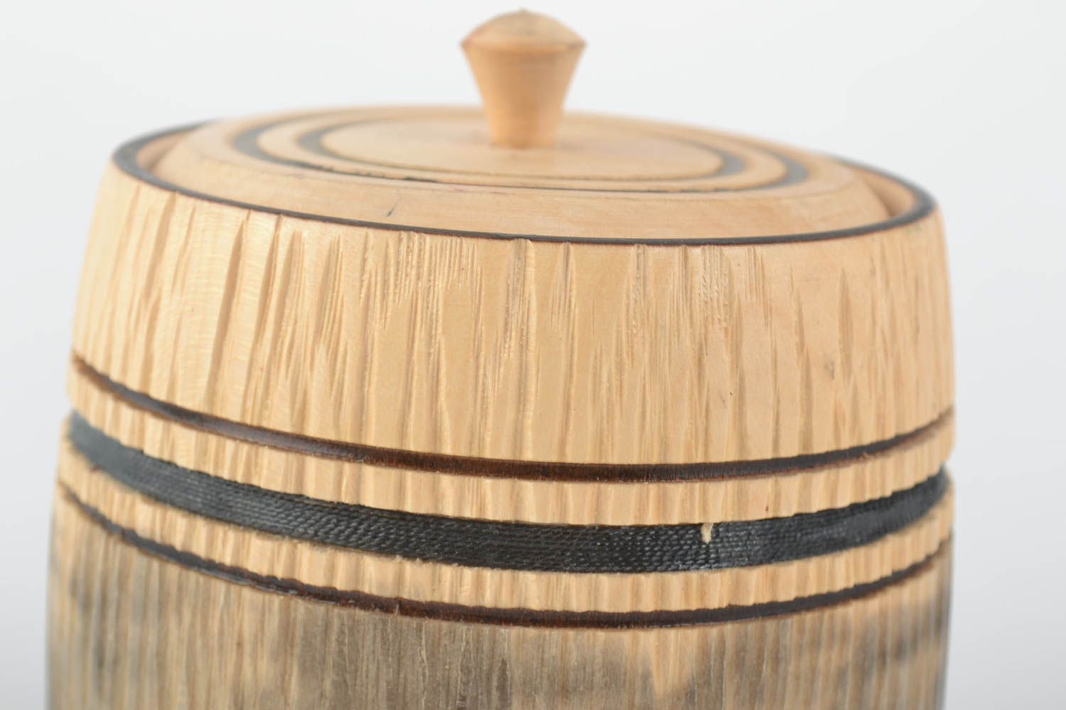 Handmade wooden barrel unusual designer barrel kitchen accessory 700 ml photo 2