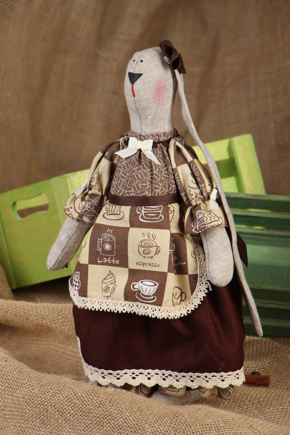 Handmade soft toy Coffee Rabbit photo 5