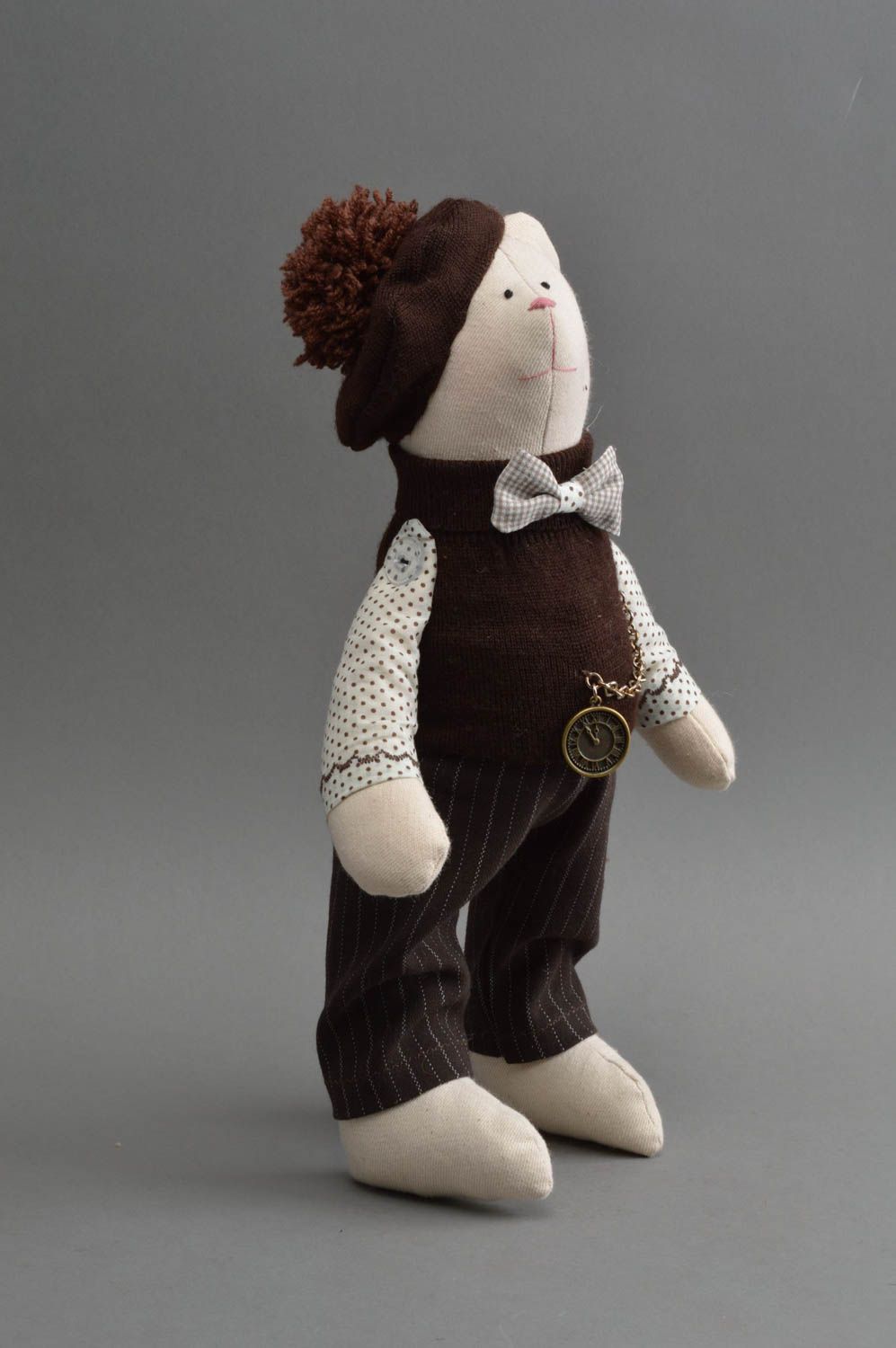 Peluche ours fait main Jouet pour enfant Cadeau original en tissus belle photo 3