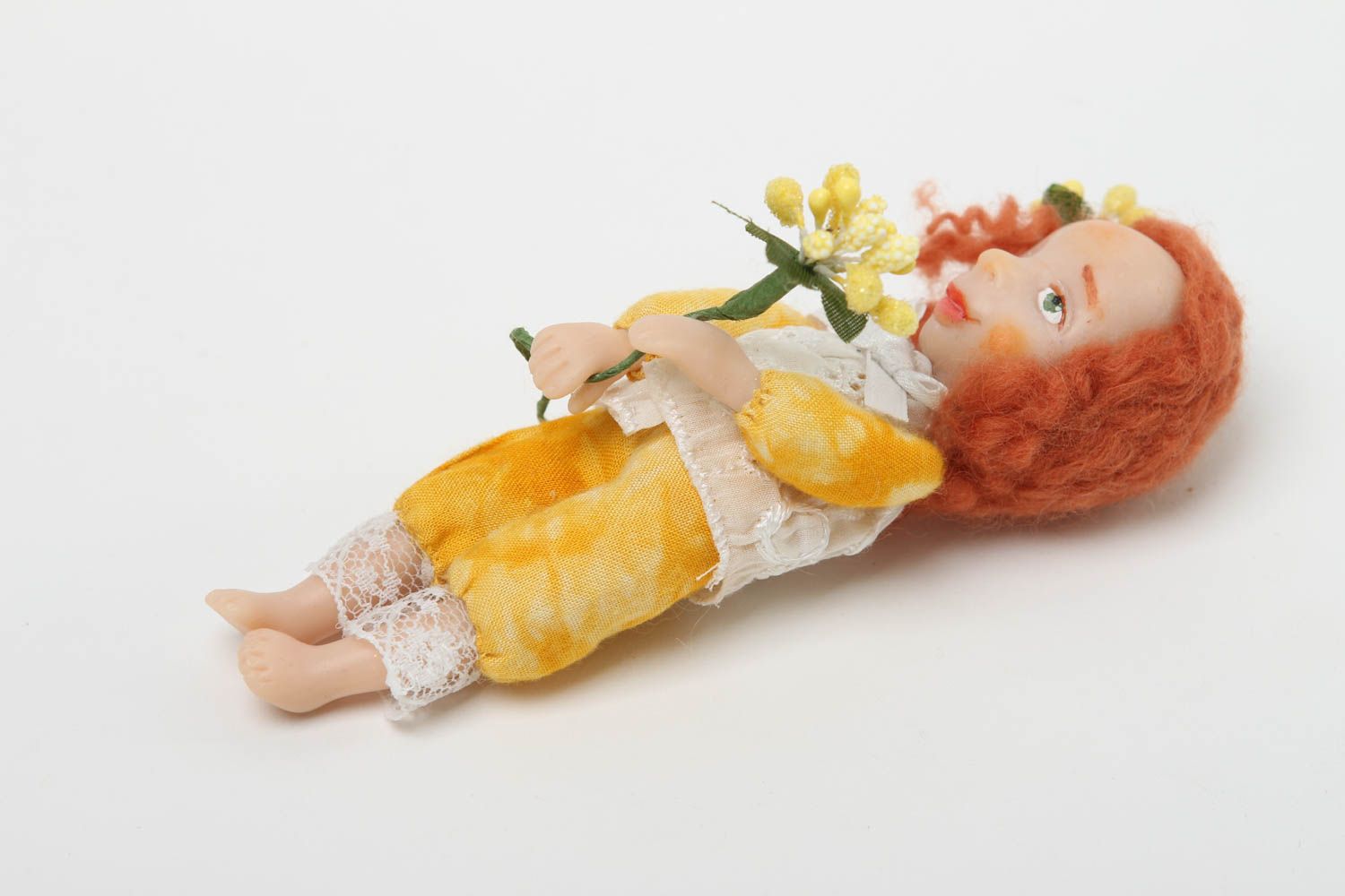 Muñeca artesanal de arcilla polimérica juguete original decoración de hogar foto 2