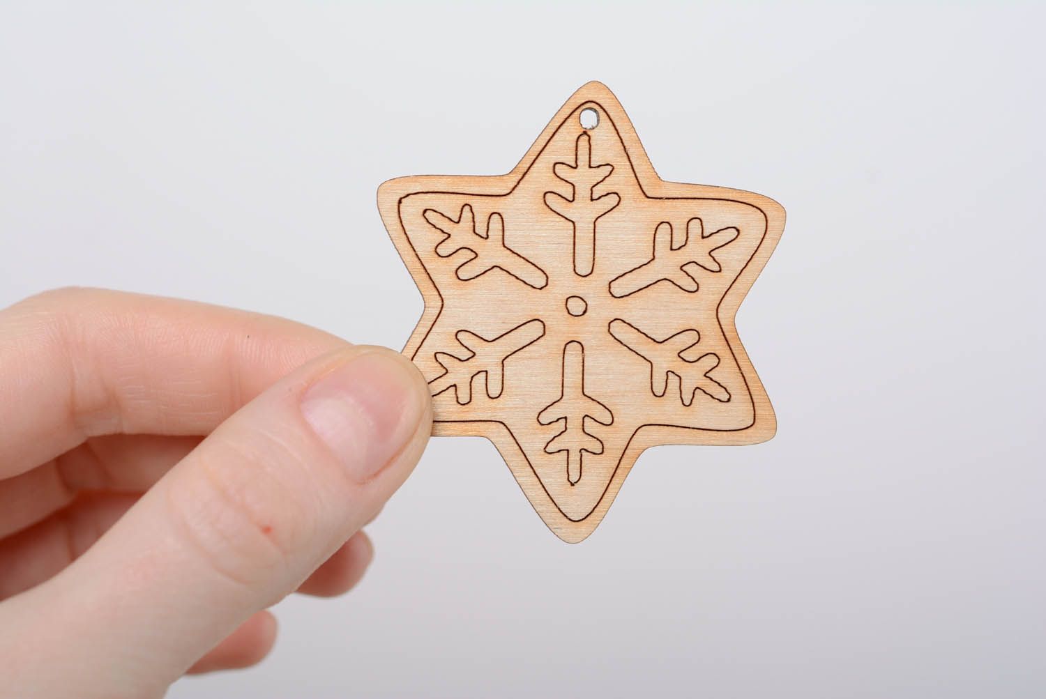 Craft blank for Christmas tree decoration Snowflake photo 4