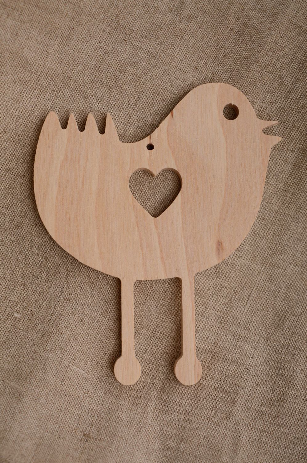 Plywood craft blank for decoration figurine of bird photo 1