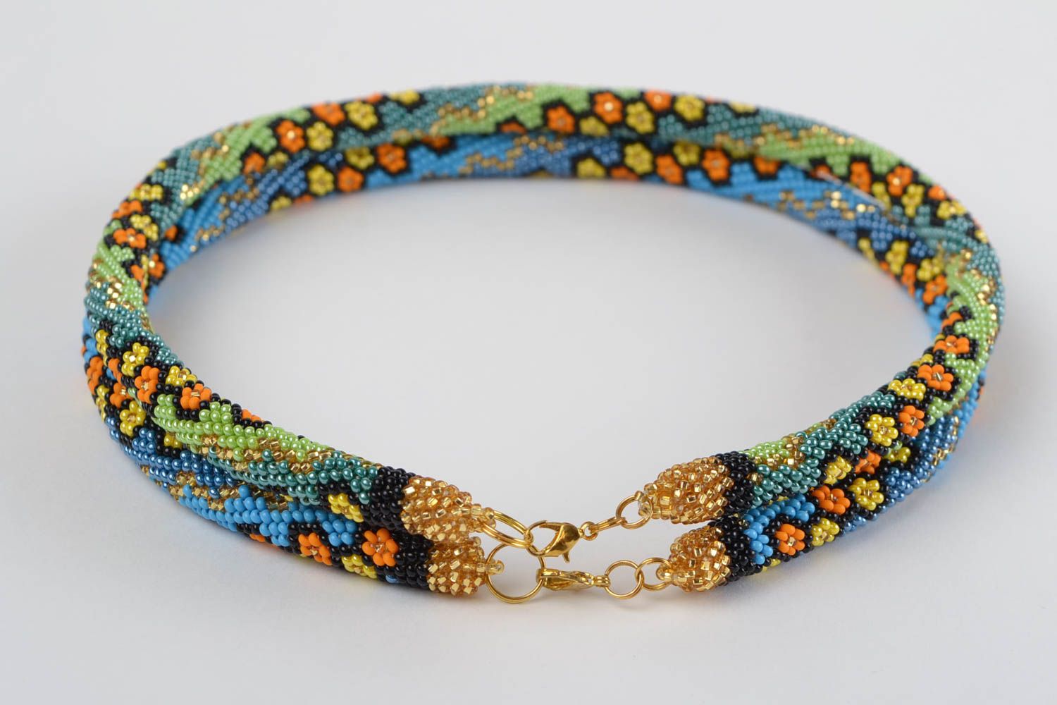 Collana di perline fatta a mano originale di moda bigiotteria 2 pz con fiori foto 5