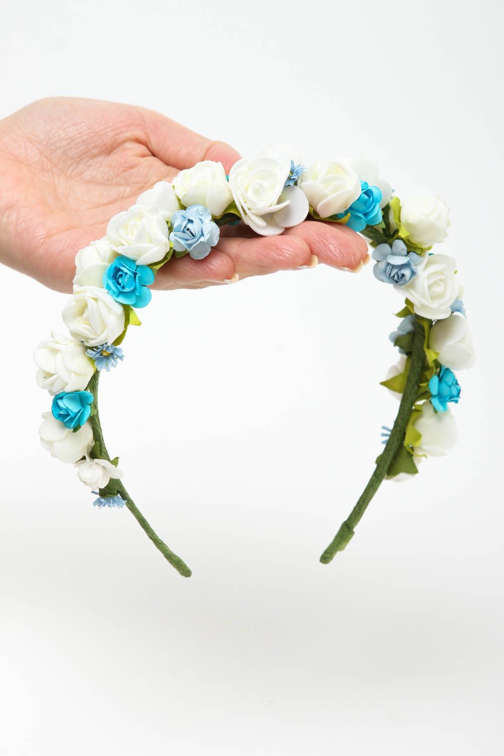 Serre-tête fleurs Bijou fait main design très romantique Accessoire cheveux photo 5