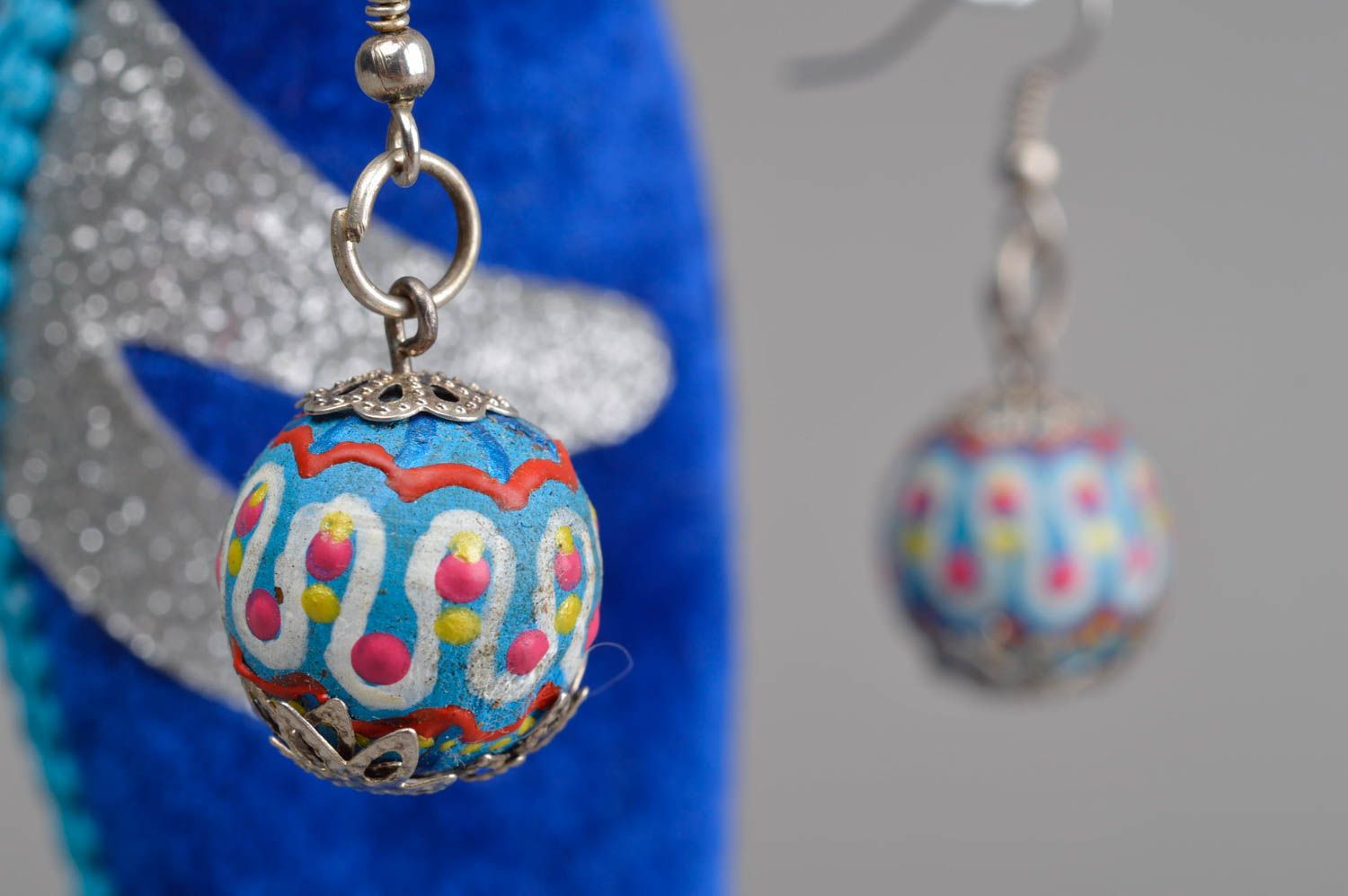 Handmade jewelry wooden earrings ball earrings designer accessories gift for her photo 1