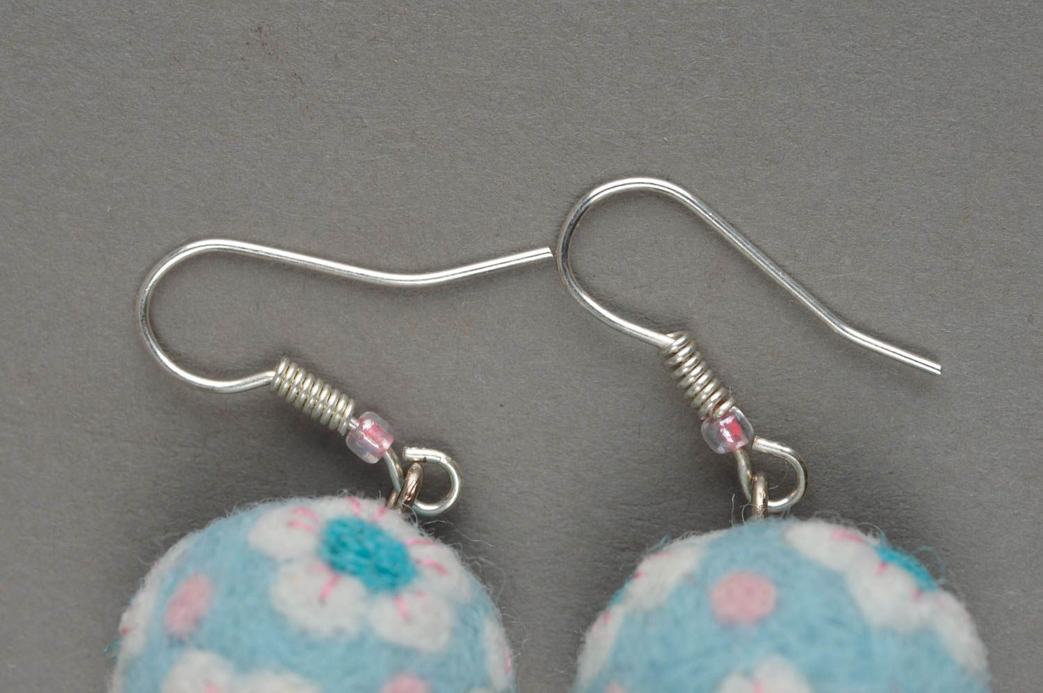 Ball earrings handmade jewelry earrings for girls felted balls gifts for her photo 2