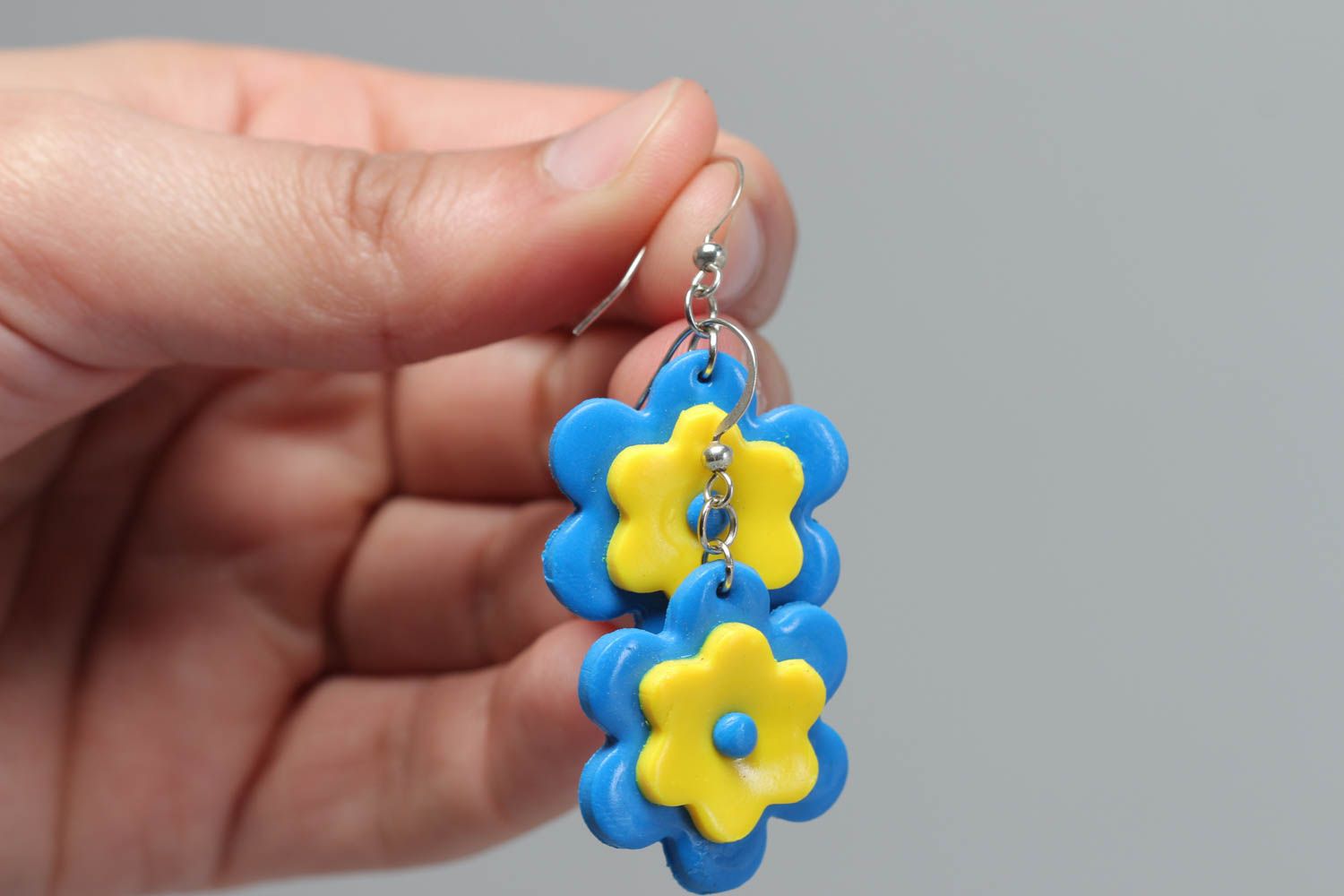 Handcrafted plastic flower earrings beautiful jewellery unusual gifts for her photo 5