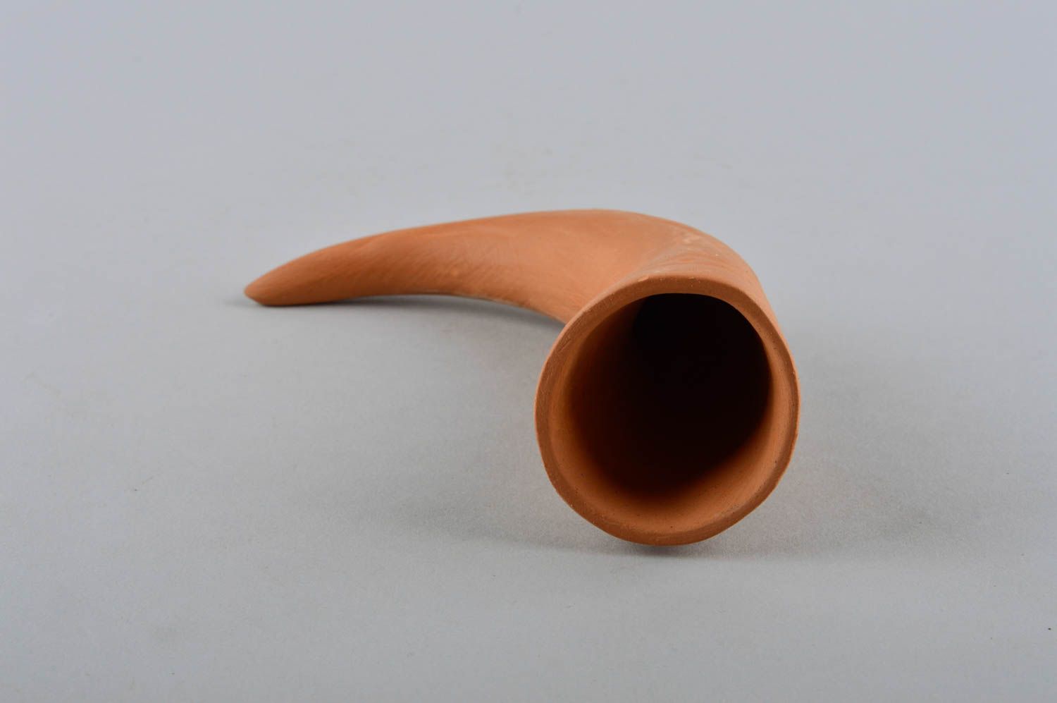 Corno in ceramica fatto a mano decorativo calice in argilla utensili da cucina foto 4