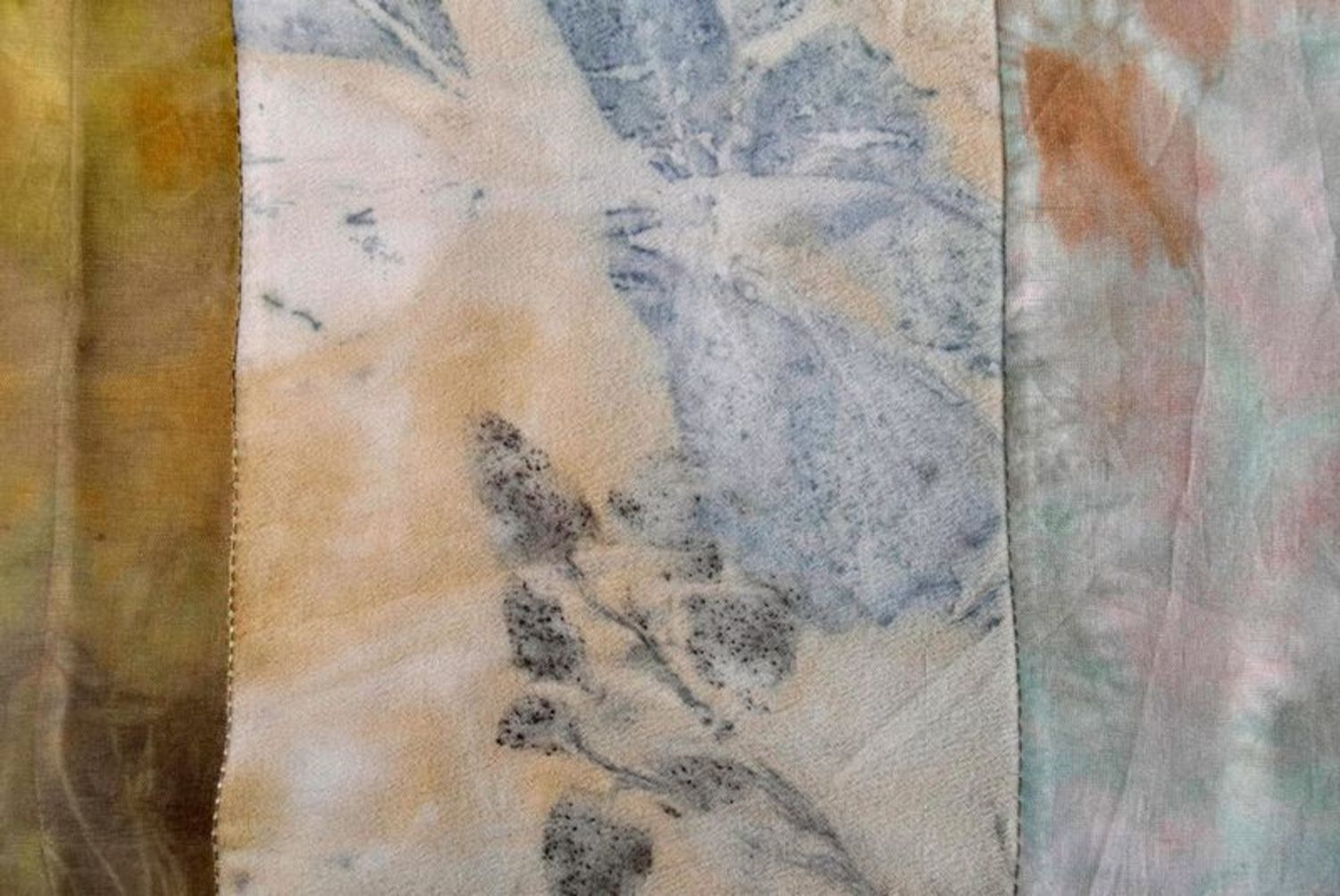 Écharpe originale faite main en soie verte  photo 4