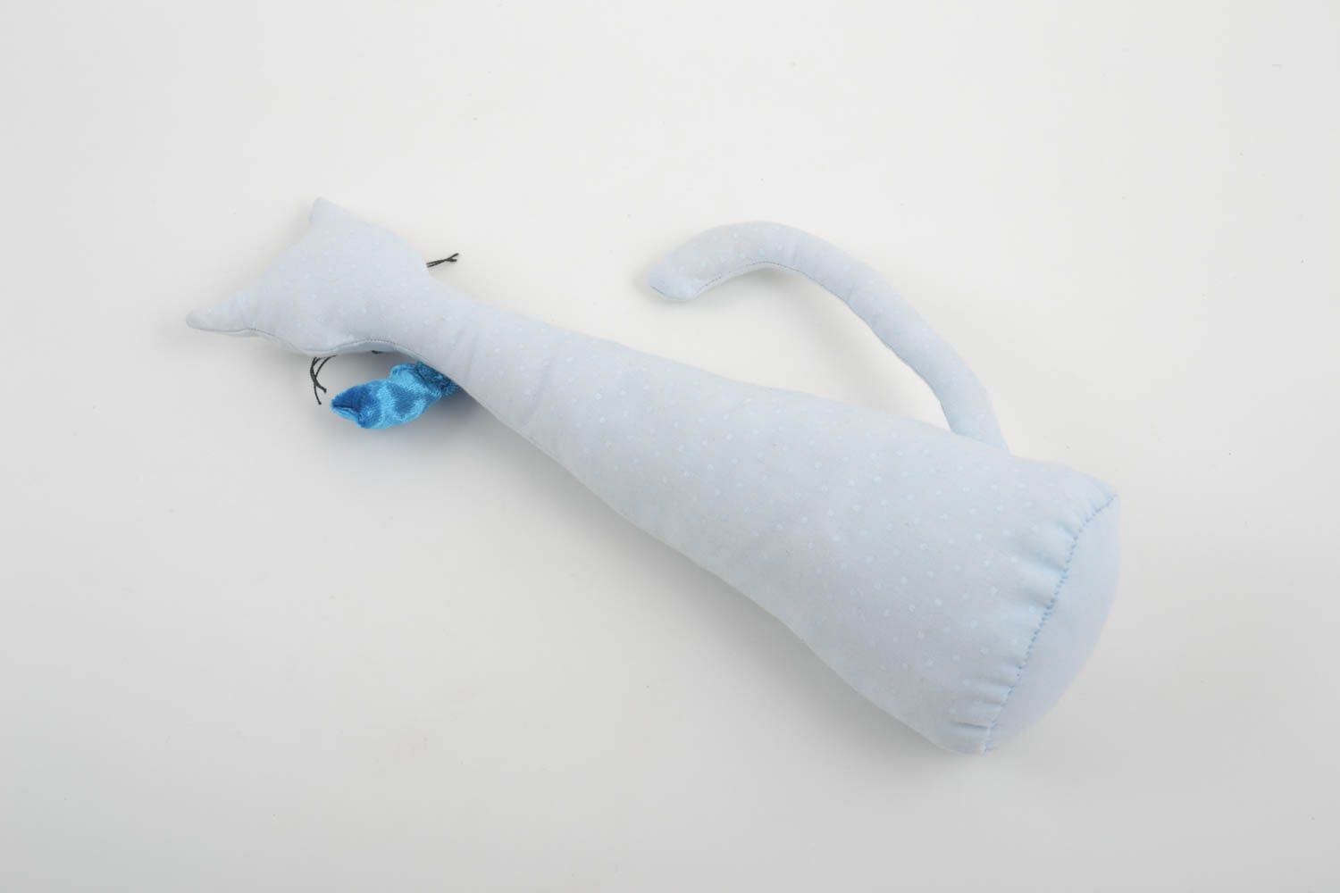 Игрушка кот ручной работы детская игрушка голубая мягкая игрушка из ткани фото 3