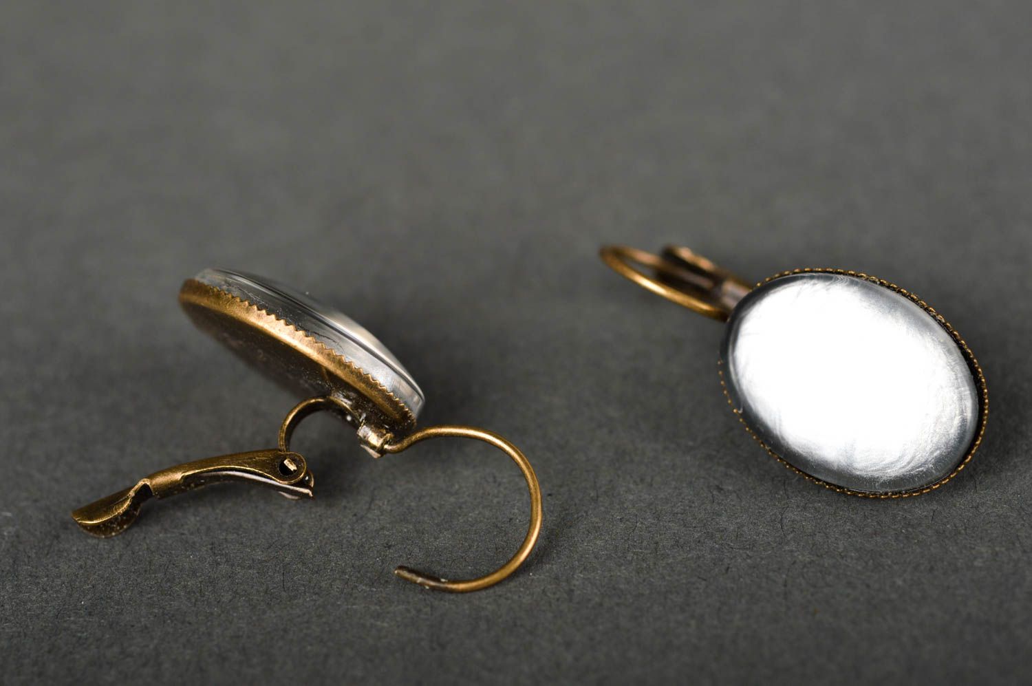Runde handgemachte Ohrringe stilvoller Mode Schmuck tolles originelles Geschenk foto 4