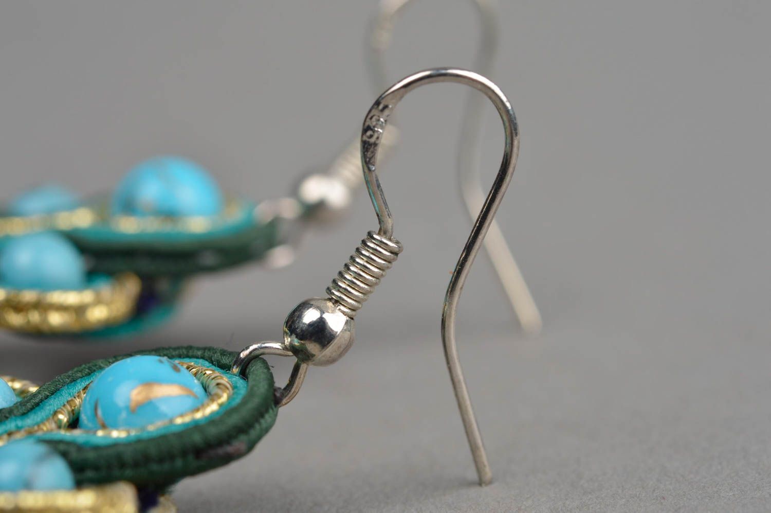 Soutachee earrings handmade accessory designer jewelry soutache jewelry photo 4